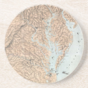 Vintagekarta av Chesapeakefjärden (1861) Underlägg Sandsten