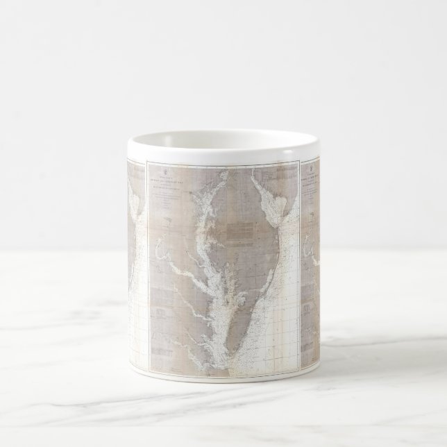 Vintagekarta av Chesapeakefjärden (1866) Kaffemugg (Center)