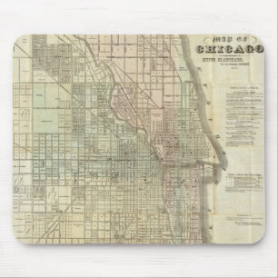 Vintagekarta av Chicago (1857) Musmatta