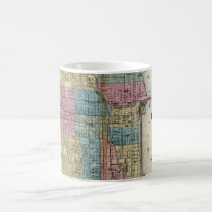Vintagekarta av Chicago (1869) Kaffemugg
