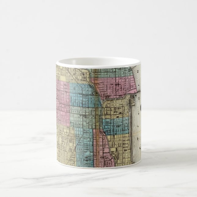 Vintagekarta av Chicago (1869) Kaffemugg (Center)