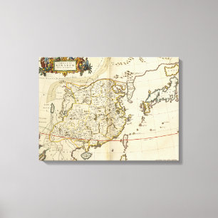 Vintagekarta av china   1662 canvastryck