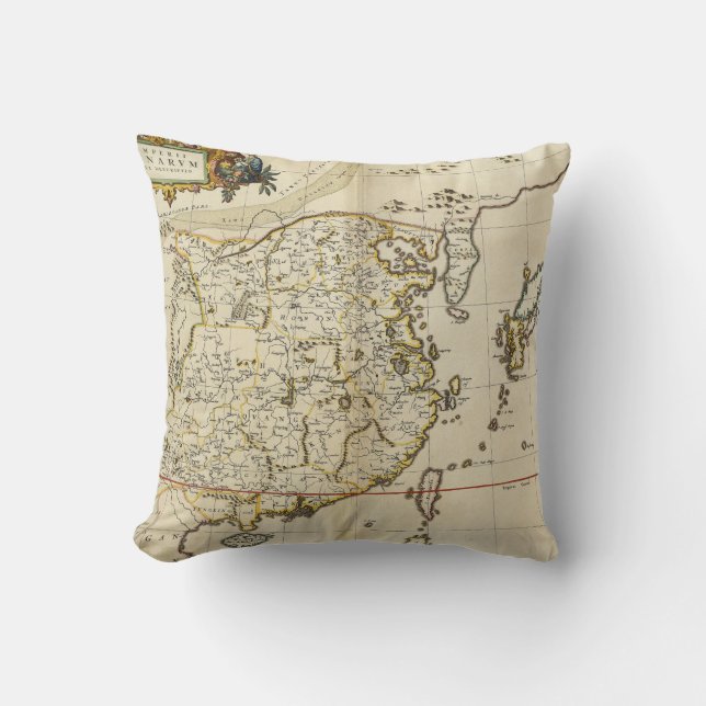 Vintagekarta av china | 1662 kudde (Framsida)
