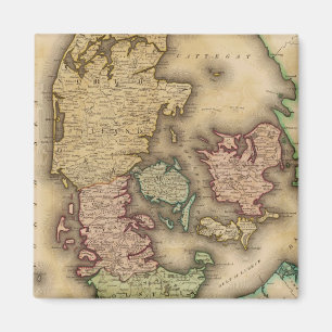 Vintagekarta av Danmark (1831) Magnet