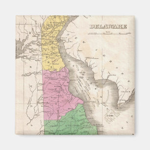 Vintagekarta av Delaware (1827) Magnet