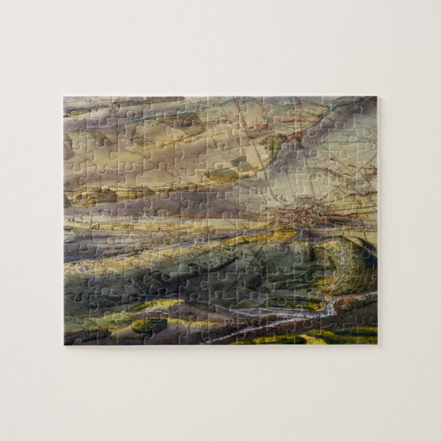 Vintagekarta av den Gettysburg slagfältet (1863) Pussel (Horisontell)