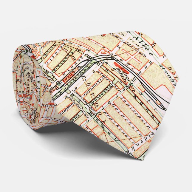 Vintagekarta av den Hamburg Tysklandet (1890) Slips (Rullad)