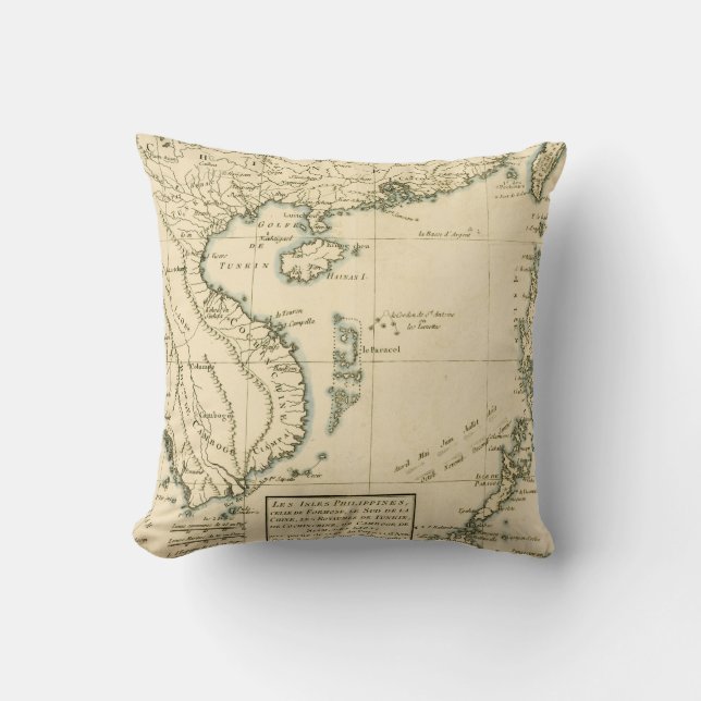 Vintagekarta av den Indien | Indiska oceanen Kudde (Framsida)