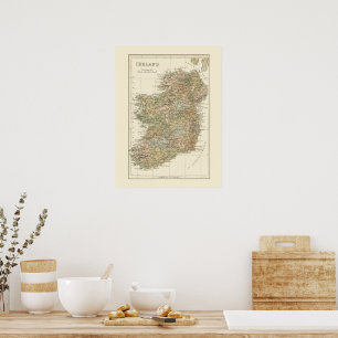 Vintagekarta av den Irland 1862 affischen Poster