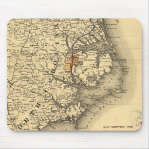 Vintagekarta av den North Carolina kusten (1887) Musmatta