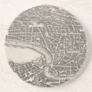 Vintagekarta av den Rome italien (1652) Underlägg Sandsten
