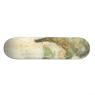 Vintagekarta av den San Diego fjärden (1857) Skateboard Bräda 20 Cm