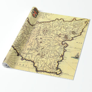 Vintagekarta av den Sicily italien (1600s) Presentpapper
