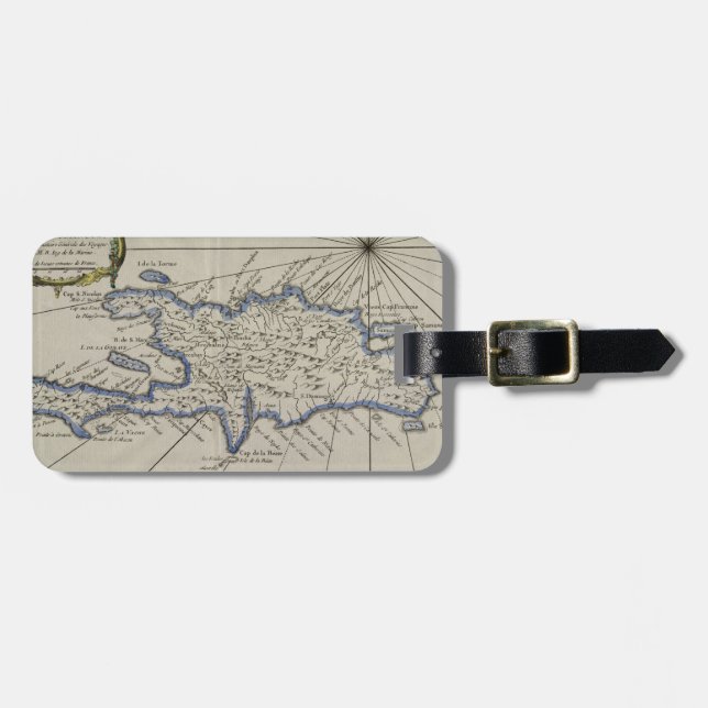 Vintagekarta av Dominikanska republiken (1750) Bagagebricka (Horisontell Framsida)