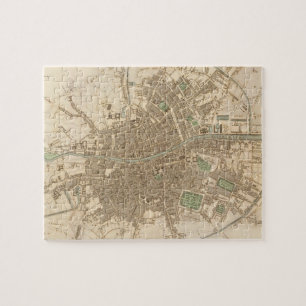Vintagekarta av Dublin (1836) Pussel