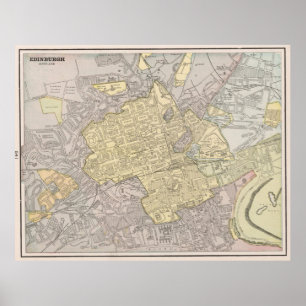 Vintagekarta av Edinburgh Skottland (1901) Poster
