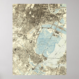 Vintagekarta av Elizabeth NJ (1947) Poster