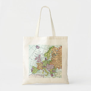 Vintagekarta av Europa färgrika pastell Tygkasse