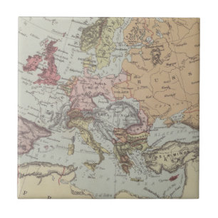 Vintagekarta av Europa Kakelplatta