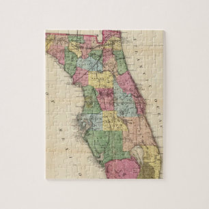 Vintagekarta av Florida (1870) Pussel