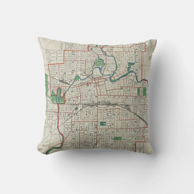Vintagekarta av Fort Wayne Indiana (1919) Kudde (Framsida)