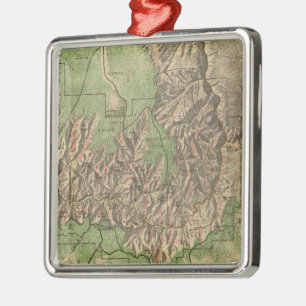 Vintagekarta av grandet Canyon (1926) Julgransprydnad Metall