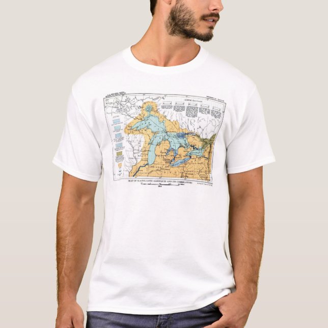Vintagekarta av Great Lakes T Shirt (Framsida)