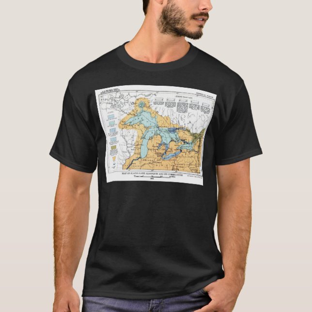 Vintagekarta av Great Lakes T-shirt (Framsida)