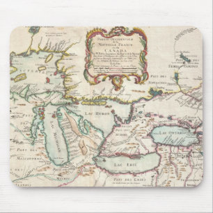 Vintagekarta av Greaten Lakes (1755) Musmatta