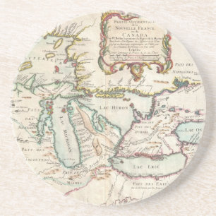 Vintagekarta av Greaten Lakes (1755) Underlägg Sandsten