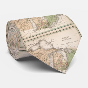 Vintagekarta av Greaten Lakes (1837) Slips