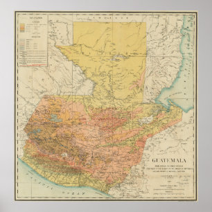 Vintagekarta av Guatemala (1902) Poster