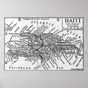 Vintagekarta av Haiti (1911) Poster