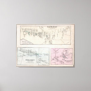 Vintagekarta av Hamptonsen (1873) Canvastryck
