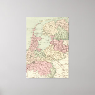 Vintagekarta av Holland (1873) Canvastryck