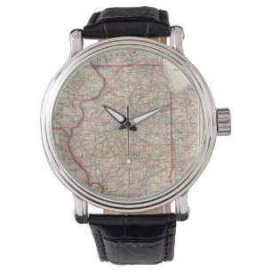 Vintagekarta av Illinois (1874) Armbandsur