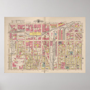 Vintagekarta av Indianapolis Indiana (1916) Poster