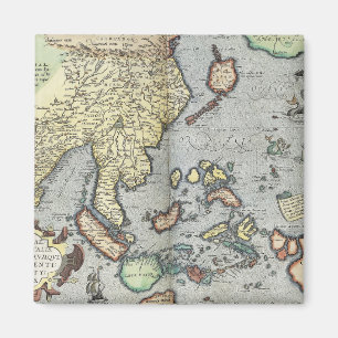 Vintagekarta av Indien 1592 Magnet