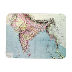 Vintagekarta av Indien   1877 Magnet