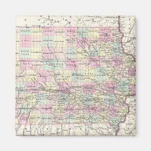 Vintagekarta av Iowa (1855) Magnet