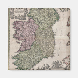 Vintagekarta av Irland (1716) Magnet