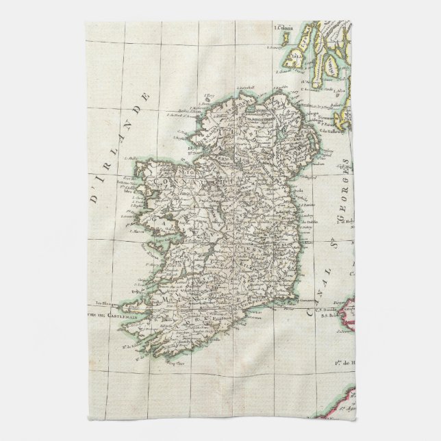 Vintagekarta av Irland (1771) Kökshandduk (Vertikal)