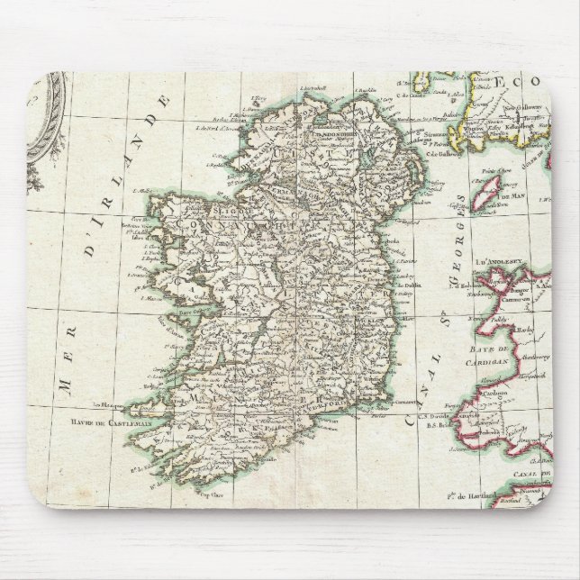 Vintagekarta av Irland (1771) Musmatta (Framsidan)