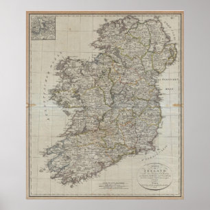 Vintagekarta av Irland (1804) Poster