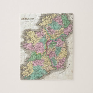 Vintagekarta av Irland (1827) Pussel