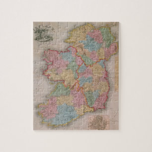 Vintagekarta av Irland (1835) Pussel