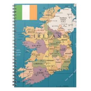 Vintagekarta av Irland Anteckningsbok