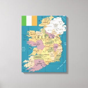 Vintagekarta av Irland Canvastryck