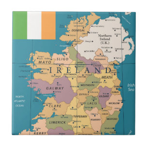 Vintagekarta av Irland Kakelplatta