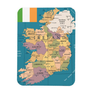 Vintagekarta av Irland Magnet